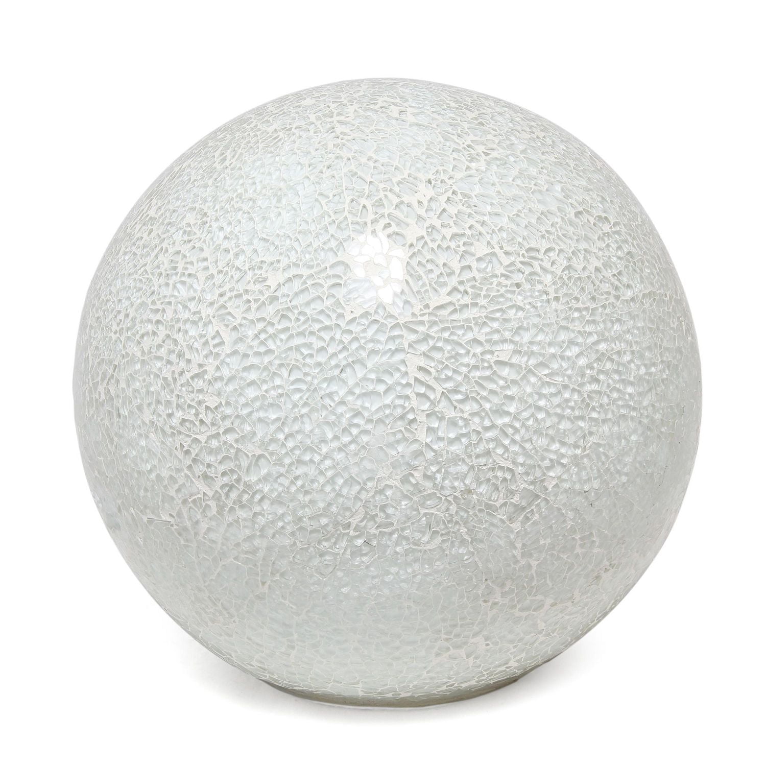Lampe de table Simple Designs en forme de boule en pierre mosaïque à 1 lumière, blanche