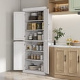 thumbnail image 2 of HOMCOM Freestanding 4 Door Kitchen Pantry Cabinet with Shelves White, 2 of 10