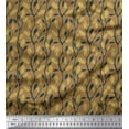 thumbnail image 1 of Soimoi Brown Poly Georgette Fabric Leaves & Clover Floral Print Sewing Fabric Yard 52 Inch Wide, 1 of 5