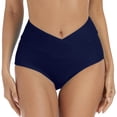 thumbnail image 1 of B91xZ Women's High Waisted Swim Bottom Mid Rise String Bathing Suits Bottom,Dark Blue M, 1 of 4