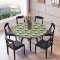 thumbnail image 2 of Rongfmy Covers for Home Elastic Edged Flannel Backed Fitted Table Covers Tablecothes - Colored Biscuits Pattern - Fits to 47'' Diameter G - 120cm (48 Inch), 2 of 6