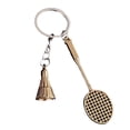 thumbnail image 3 of Simulated Badminton Keychain Pendant | Silver Alloy Souvenir | Sports Lovers Gift | Durable 8x3cm Accessory | Novelty Racket & Shuttlecock Design | 1 Piece, 3 of 8