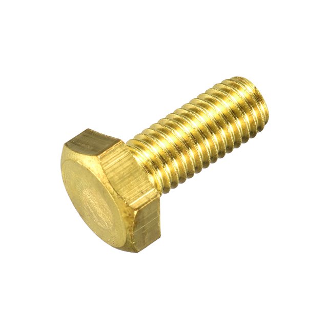 Unique Bargains Brass Hex Bolts, M10x25mm 1 Pack Fully Thread Grade 4.8 Machine Screws