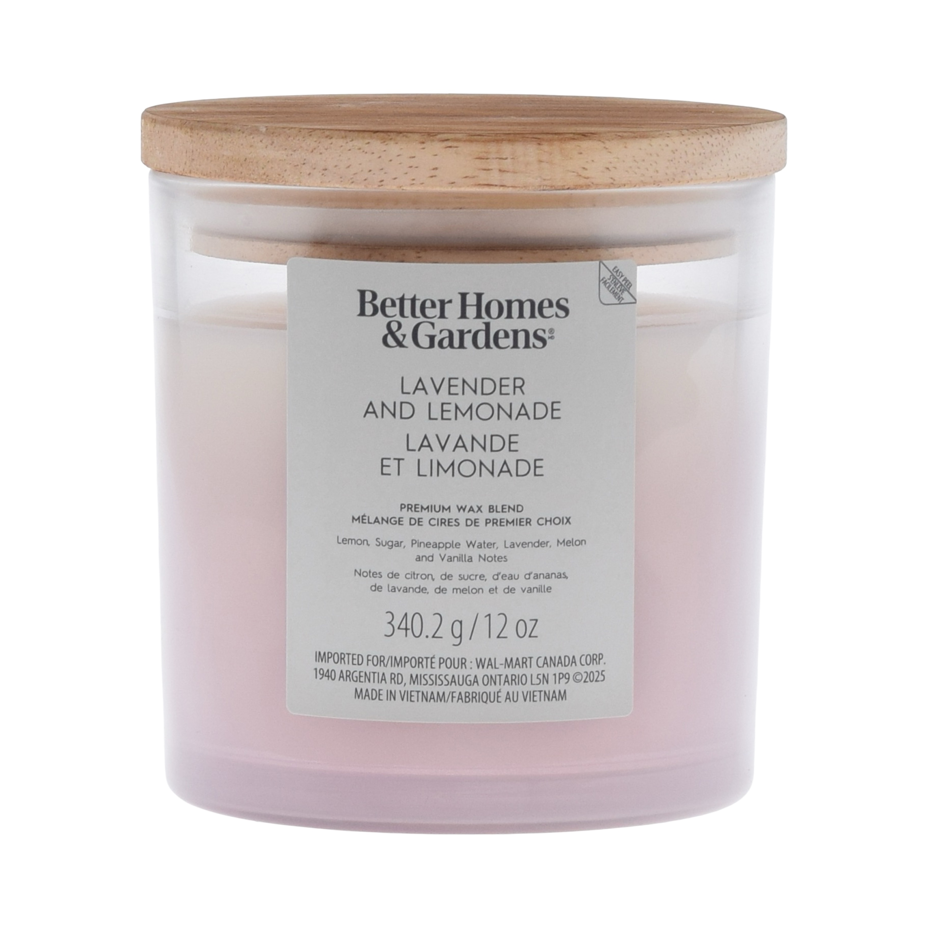 Bougie parfumée en pot ombré à 2 mèches à la cire de paraffine 12 oz Better Homes & Gardens, Lavande et limonade