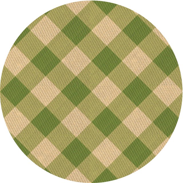Ahgly Company Machine Washable Indoor Round Transitional Dark Yellow Green Area Rugs, 3' Round