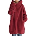 thumbnail image 2 of cllios Chandails à Capuche pour Femmes Vestes de Survêtement à Fermeture Éclair Col Ras du Cou Grande Taille Manches Longues Manteau Uni Coupe Classique Veste à Capuche, 2 of 7