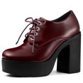 thumbnail image 1 of Unique Bargains Women's Platform High Block Heel Ankle Boots, 1 of 7