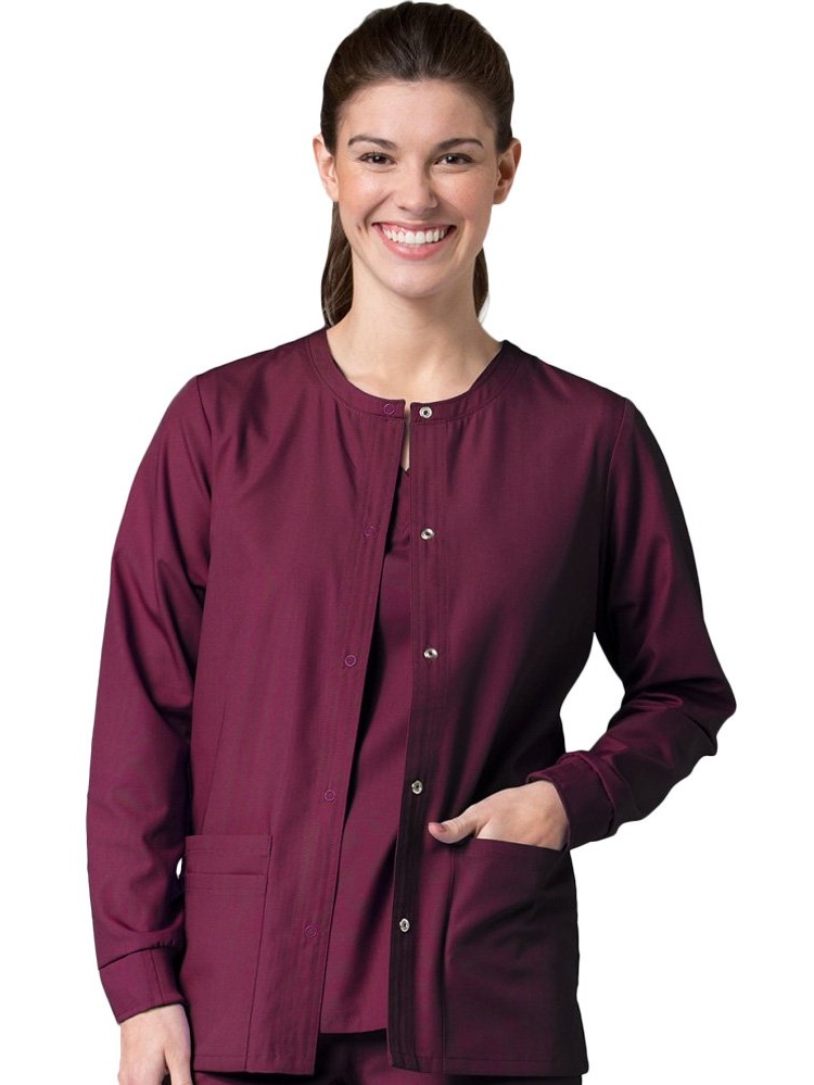 Red Panda Women's Warm Up Solid Scrub Jacket, Red Panda, Scrub Jacket, Missy, Solid, Long Sleeve, 27