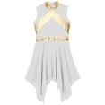 thumbnail image 4 of MSemis Robe de Danse de Louange Sans Manches pour Filles Enfants, Robe de Culte Liturgique, Costume, Robe d'Église, Robe Longue 6-16 Ans Blanc 10, 4 of 6