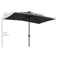 thumbnail image 3 of Outsunny Solar Patio Umbrella with LED and Tilt, Table Umbrella, Dark Grey, 3 of 10