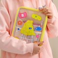 thumbnail image 2 of Clear Tablet Sleeve Bag Lovely Cartoon Bear Carrying Bags Transparent Storage, 2 of 4