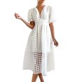 thumbnail image 1 of Ketyyh-chn99 Robes pour Femmes Grande Taille Robe Maxi Décontractée Robes T-shirt à Manches Longues Robe Bohème de Plage Blanc,TG, 1 of 5