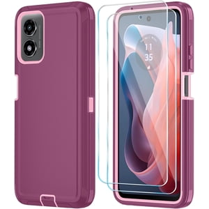 HCTian Coque pour Motorola Moto G Play 2024 4G Cas avec HD Protecteur d'écran, résistant aux chocs & Étanche à goutte 3-Layer Cover Phone Case pour Moto G Play 2024