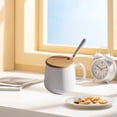 thumbnail image 4 of Fwttom Home Decor Coffee Cup Gift Couple Mug Ceramic Big Belly Cup Set with Lid Coffee Mug Originality Cup Concise Style, 4 of 6