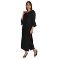 thumbnail image 3 of Moomaya Solid Rayon Kurta For Women bell Sleeve Drawstring Neck Long Ethnic Kurti, 3 of 7