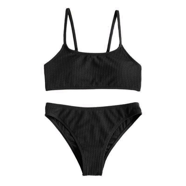 WEIYLL Swimsuits for Girls Sport High Waist Summer Beach Rash Guard Solid Color Toddler Swimwear 2 Pcs for