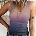 thumbnail image 3 of Women Ribbed Knit Sleeveless Top, Button Front Basic Camisole Scoop Neck Casual Stretchy  for Daily Gradient Blue,Gradient Pink,Gradient Red,Gradient Purple,Pink Blue,Black White, 3 of 6