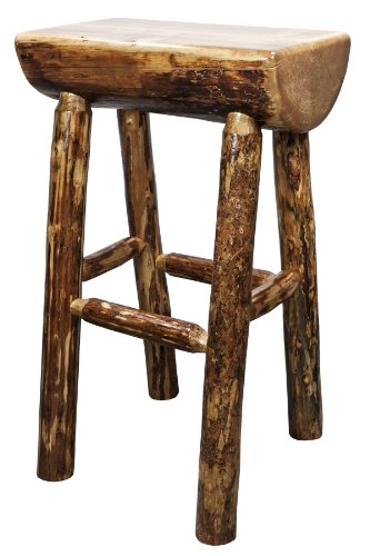 Montana Woodworks Glacier Country Collection Tabouret de Bar Demi-Bûche