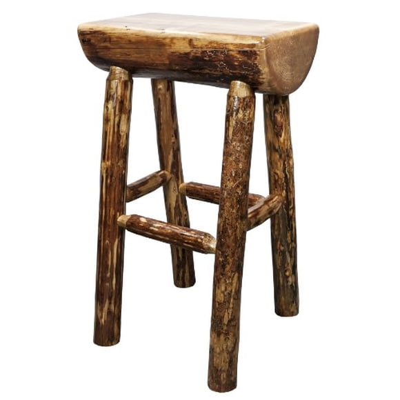 Montana Woodworks Glacier Country Collection Half Log Barstool