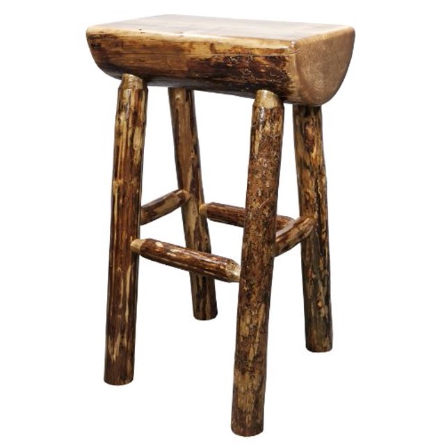 Montana Woodworks Glacier Country Collection Half Log Barstool