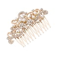 thumbnail image 4 of Peigne de Mariée Exquis, Coiffe Délicate, Accessoires de Robe de Mariée, Ornement de Cheveux pour Femme (Doré), 4 of 9