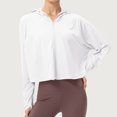 thumbnail image 4 of RXIRUCGD T-shirt de Mode pour Femmes à Manches Longues, Blouse à Col Rond, Hauts Décontractés, Chandail en Molleton, Blanc, Taille : S, 4 of 8