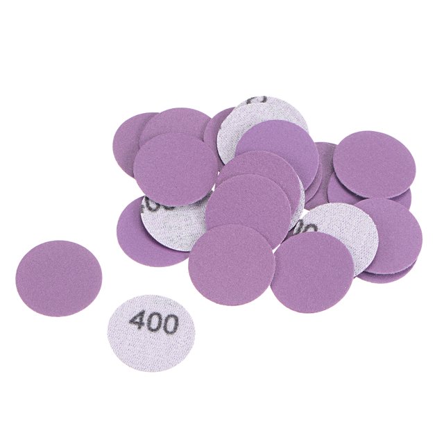 Unique Bargains 25 Pack 1-Inch Purple Sanding Discs 400 Grits Hook & Loop Professional Aluminum Oxide Sandpaper Mini Size