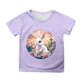 thumbnail image 2 of WEAIXIMIUNG T-Shirt Imprimé à Manches Courtes pour Filles de Pâques, Haut Décontracté 140, 2 of 4