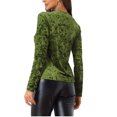 thumbnail image 3 of INSPIRE CHIC T-Shirts en Velours pour Femmes Col Rond Manches Longues Décontracté S Vert Pâle, 3 of 6