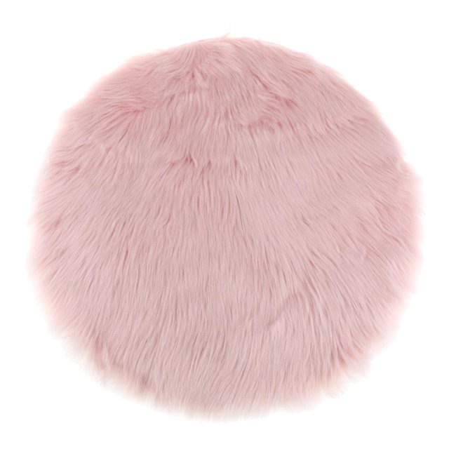 DOLITY Seat Cushion Faux Mat Artificial Sheepskin Pad Area Rug Sofa Chair Pink 33cm