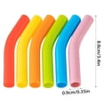 thumbnail image 3 of Binwennn T Post Caps 6 Piece Colored Silicone Straw Cover Set Reusable Straw Replacement Straw Extender Tip Silicone Straw Elbow Tip Outer Diameter Metal Stainless Steel Straw Accessory, 3 of 8