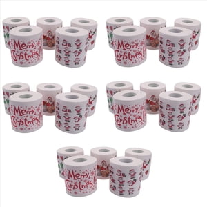 5 Styles Papier Santa Claus Roll Tissu Serviettes de papier Décorations de Noël Xmas Santa Bureau Chambre Papier toilette 25 Rouleaux