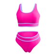 thumbnail image 4 of FAIWAD Womens 2 Piece Swimsuits Sports Color Block Bikini Sets Removable Bra Pad Full Coverage Bathing Suits for Girls, 4 of 5