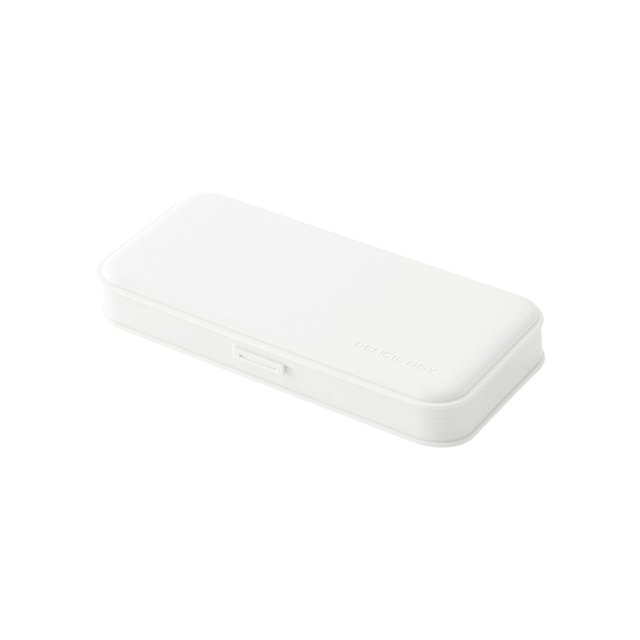 RXIRUCGD Plastic Pencil Case with Snap Closure, White