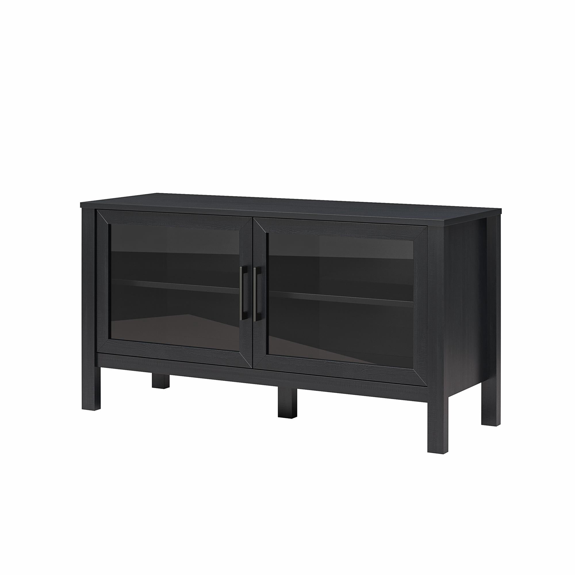 Meuble TV avec porte en verre Mainstays, Noir