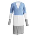 thumbnail image 5 of CEHVOM Cardigan à Rayures à Manches Longues pour Femmes, Manteaux/blouse à Poches pour Dames, 5 of 5