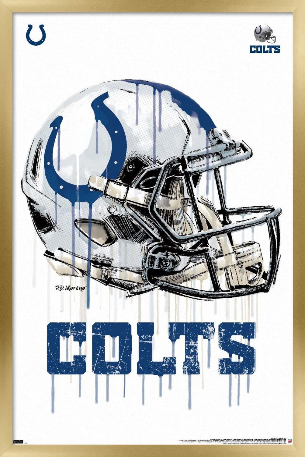 NFL Indianapolis Colts - Drip Helmet 20 Wall Poster, 22.375" x 34"