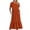 Orange, variant on CFLVAEK Summer Beach Dresses for Women 2024 Loose Fit Solid Tshirts Dress Tiered Smocked Maxi Dress Comfy Short Sleeve Flowy Dresses Casual Round Neck Long Dress