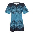 thumbnail image 5 of CEHVOM Femmes Mode Décontractée Imprimé Col Rond Ample Manches Courtes T-shirt Haut Blouse Chandail Liquidation, 5 of 5