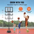 thumbnail image 4 of VEVOR Panier de Basketball, Système de Panneau Arrière Portable à Hauteur Réglable de 4 à 10 Pi, Panier de Basketball de 44 Pouces et But, Ensemble de Basketball pour Enfants et Adultes avec Roues, Support et Base Remplissable, pour Extérieur/intérieur, 4 of 9