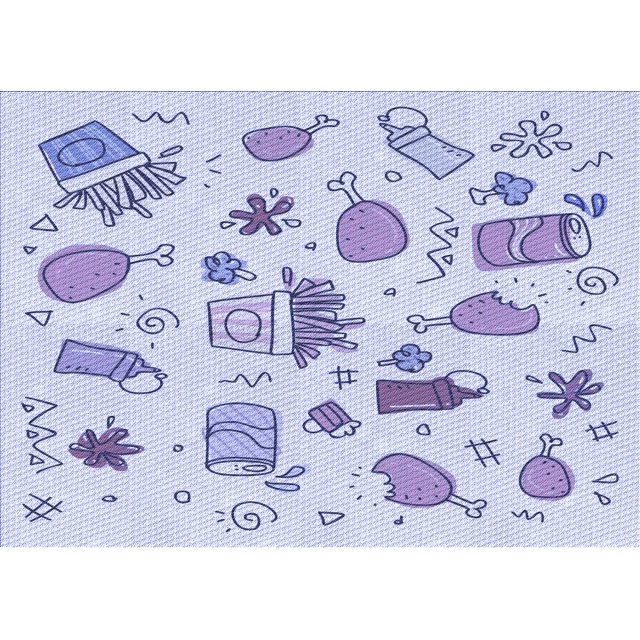Ahgly Company Machine Washable Indoor Rectangle Transitional Lavender Blue Area Rugs, 7' x 10'