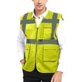 thumbnail image 1 of GOGO 5 Pockets High Visibility Safety Vest with Reflective Strips, Working Uniform Vest-NEON LIME-XL, 1 of 7