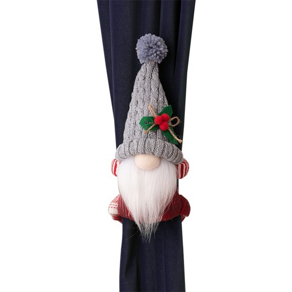 Pince-rideaux de Noël Sans Visage Poupée Rudolph, Embrasses de Rideaux de Fenêtre pour Salon Chambre Décoration, Pinces Réutilisables de Protection de l'Espace pour Draperies Nappes Bricolage Expression Déco pour la Maison