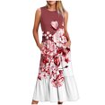thumbnail image 1 of SDNall Womens Round Neck Sleeveless Printed Dress, 1 of 9