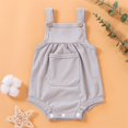 thumbnail image 1 of Patpat Baby Pretty Candy Color Solid Pocket Strappy Romper, 1 of 9