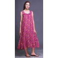 thumbnail image 3 of Bimba Nuisettes Mi-Mollet en Coton à Imprimé Floral Rose Fuchsia Libellule Artistique pour Femmes Robe de Nuit Medium, 3 of 6