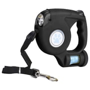 Hearth & Gear LED Dog Leash With Waste Bag Dispenser Retractable Reflective Pet Leash For Outdoor Walking Night Visibility Durable ABS Material Two Handle Dog Leashes for Medium Dogs Standard Dog