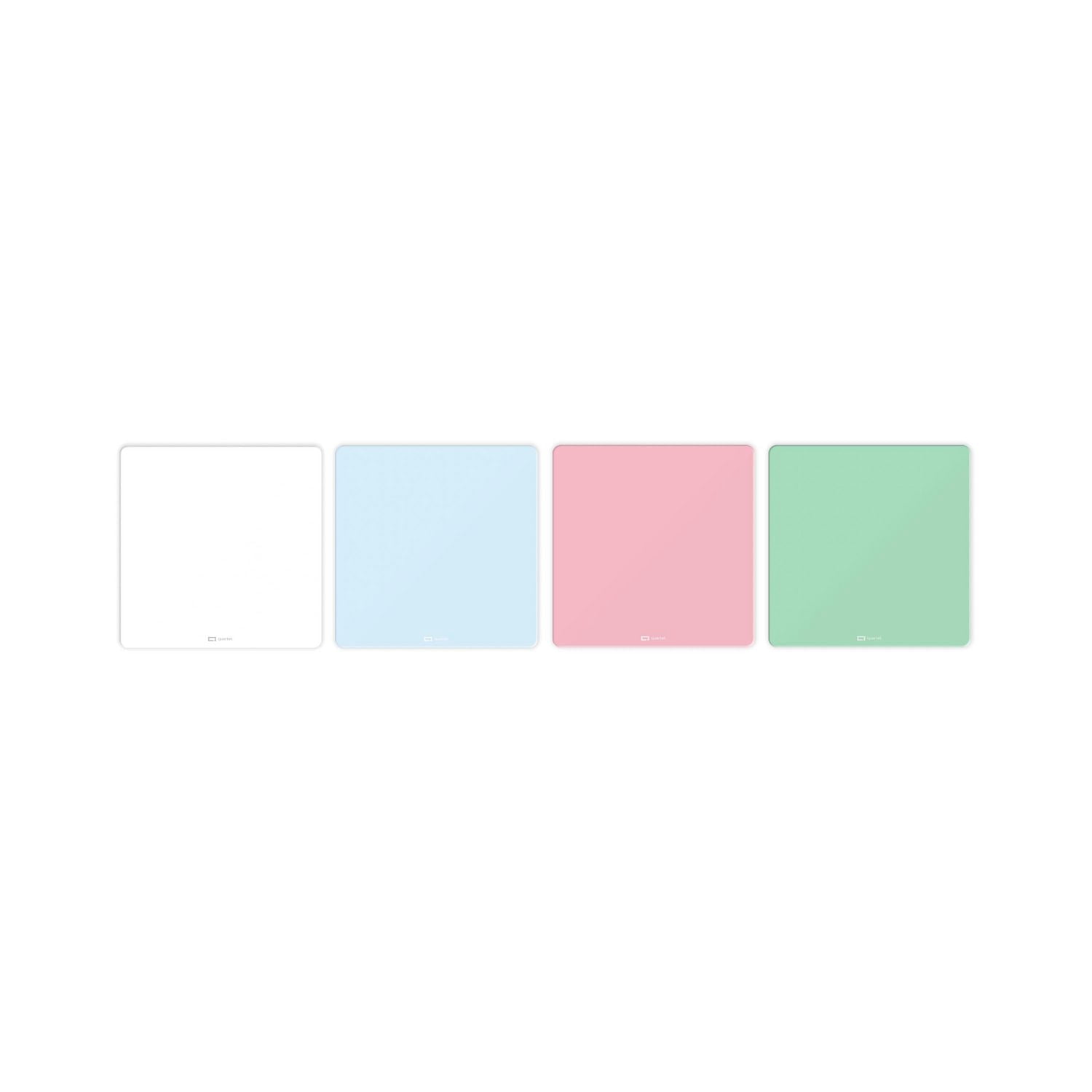 Quartet Tuile en étain effaçable à sec magnétique, sans cadre, couleurs assorties, 12 po x 12 po