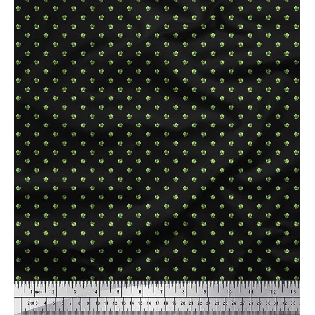 Soimoi Rayon Fabric Artistic Leaves Printed Fabric 1 Yard 42 Inch Wide