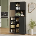 thumbnail image 2 of HOMCOM 71.5" Tall Pantry Cabinet, Kitchen Cupboard with Spice Racks, Black, 2 of 10
